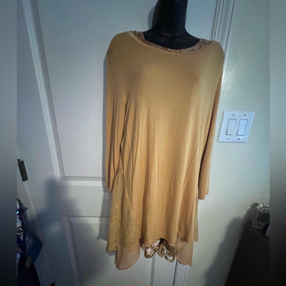 LOGO by Lori Goldstein Mustard Tee